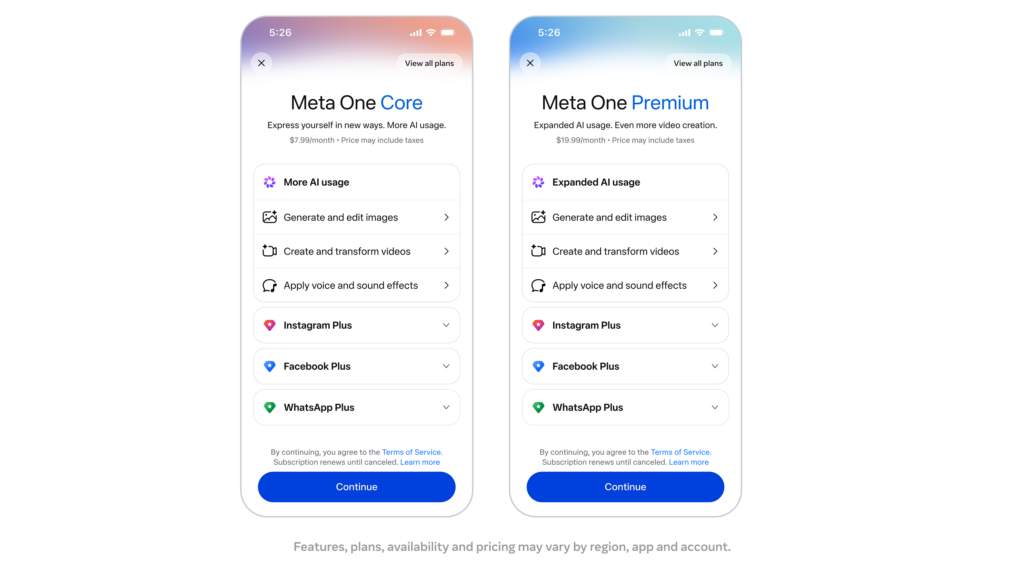 Meta One regroupe les abonnements Instagram, Facebook et WhatsApp dès 6,99 €