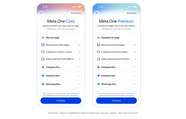 Meta One regroupe les abonnements Instagram, Facebook et WhatsApp dès 6,99 €