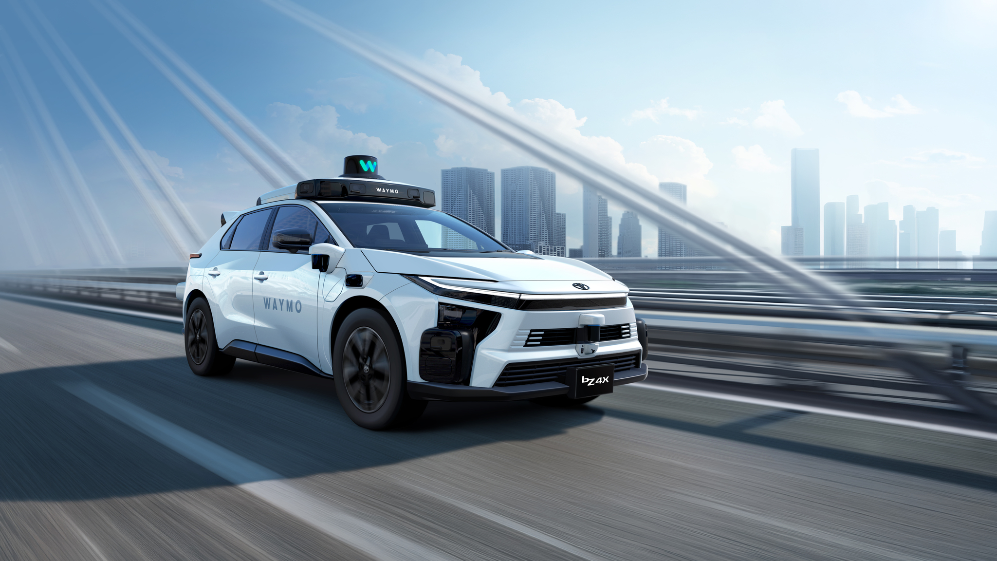 Le SUV électrique Toyota bZ4X équipé des capteurs de conduite autonome de Waymo